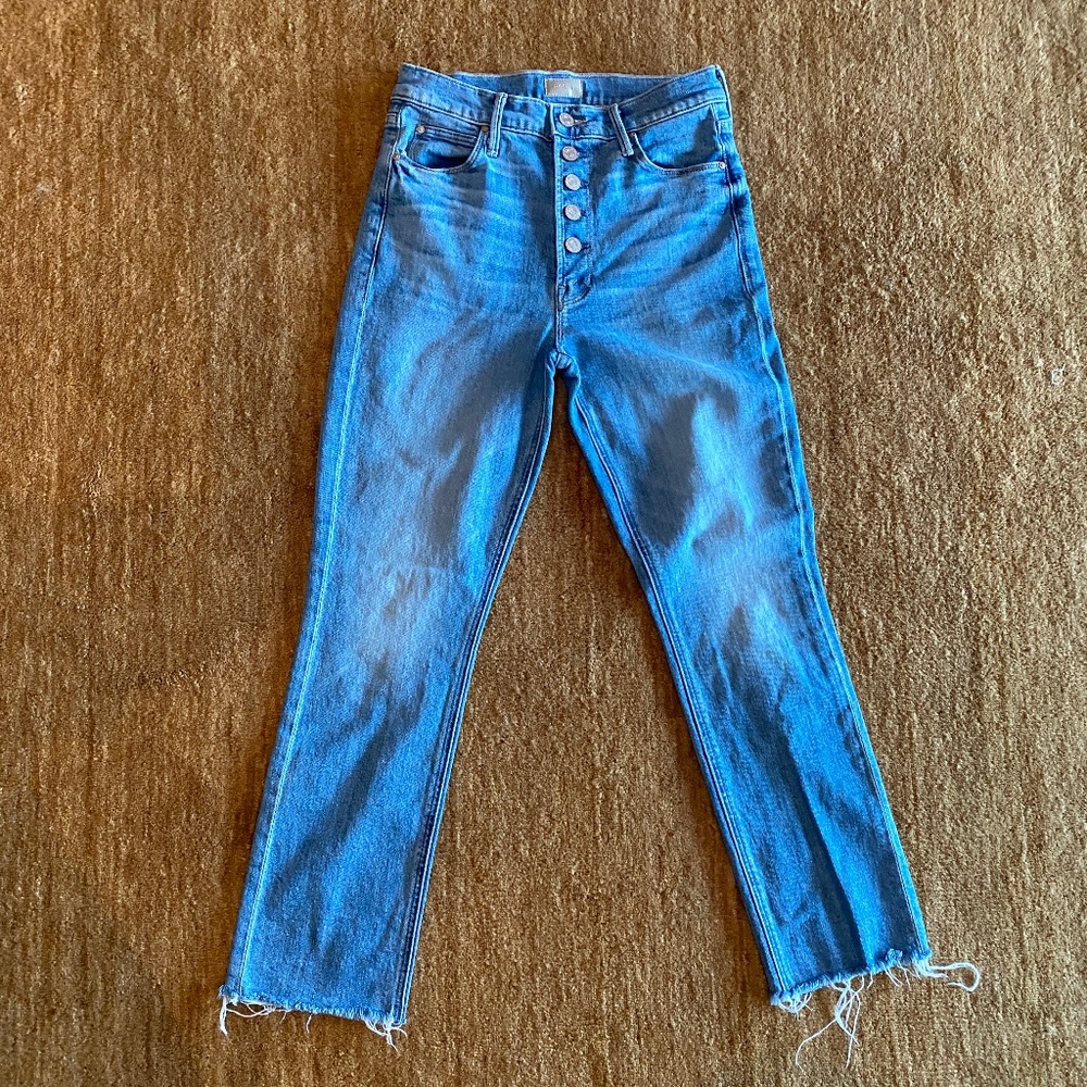 MOTHER denim Pixie Dazzler Ankle Fray Sz 28 - Picture 2 of 5